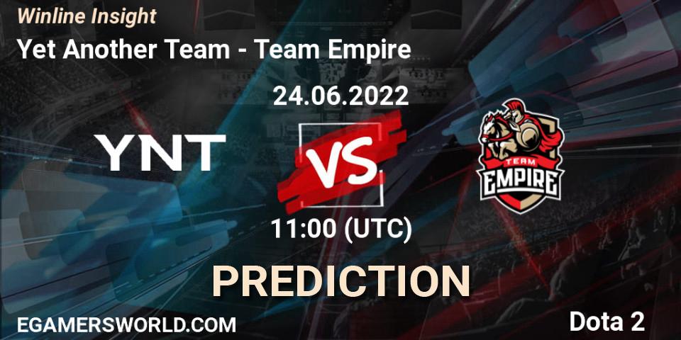 YNT contre Team Empire : prédiction de match. 24.06.22. Dota 2, Winline Insight