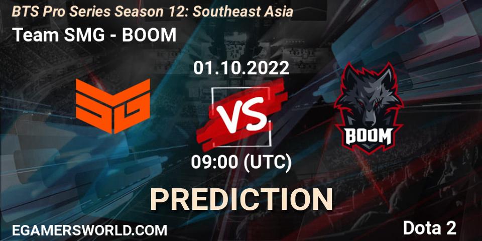 Team SMG contre BOOM : prédiction de match. 01.10.22. Dota 2, BTS Pro Series Season 12: Southeast Asia