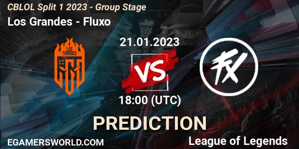Los Grandes contre Fluxo : prédiction de match. 21.01.23. LoL, CBLOL Split 1 2023 - Group Stage