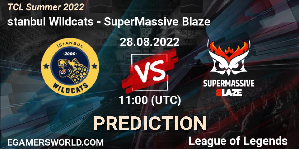 İstanbul Wildcats contre SuperMassive Blaze : prédiction de match. 28.08.2022 at 11:00. LoL, TCL Summer 2022