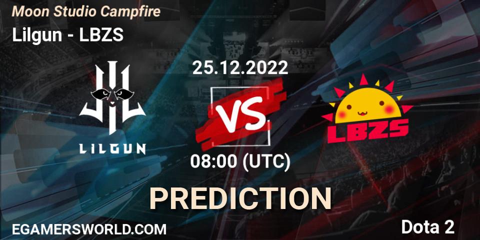 Lilgun contre LBZS : prédiction de match. 25.12.2022 at 08:02. Dota 2, Moon Studio Campfire