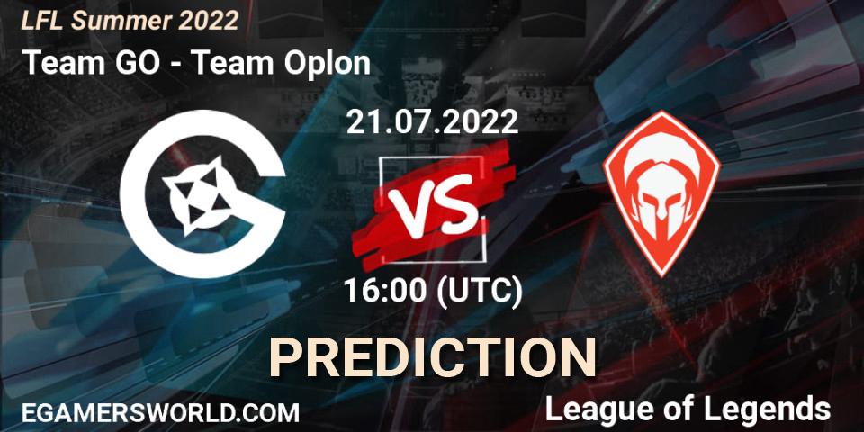 Team GO contre Team Oplon : prédiction de match. 21.07.2022 at 18:00. LoL, LFL Summer 2022