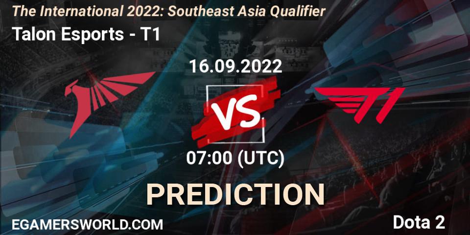 Talon Esports contre T1 : prédiction de match. 16.09.2022 at 06:28. Dota 2, The International 2022: Southeast Asia Qualifier