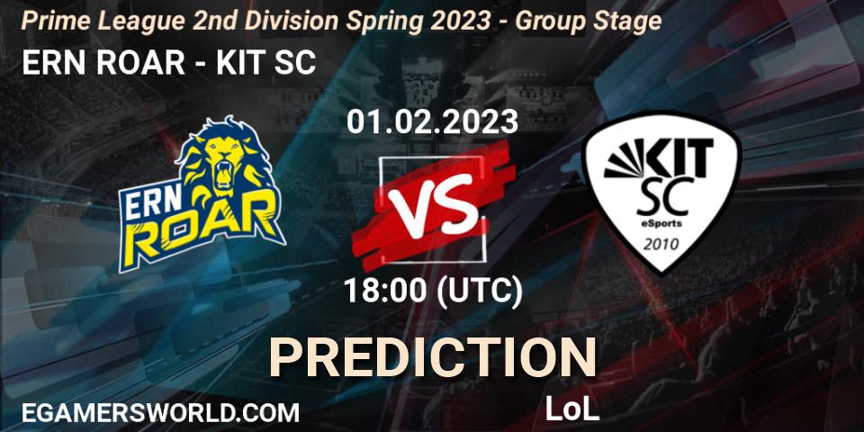 ERN ROAR contre KIT SC : prédiction de match. 01.02.23. LoL, Prime League 2nd Division Spring 2023 - Group Stage