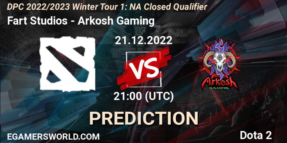 Fart Studios contre Arkosh Gaming : prédiction de match. 21.12.2022 at 21:03. Dota 2, DPC 2022/2023 Winter Tour 1: NA Closed Qualifier