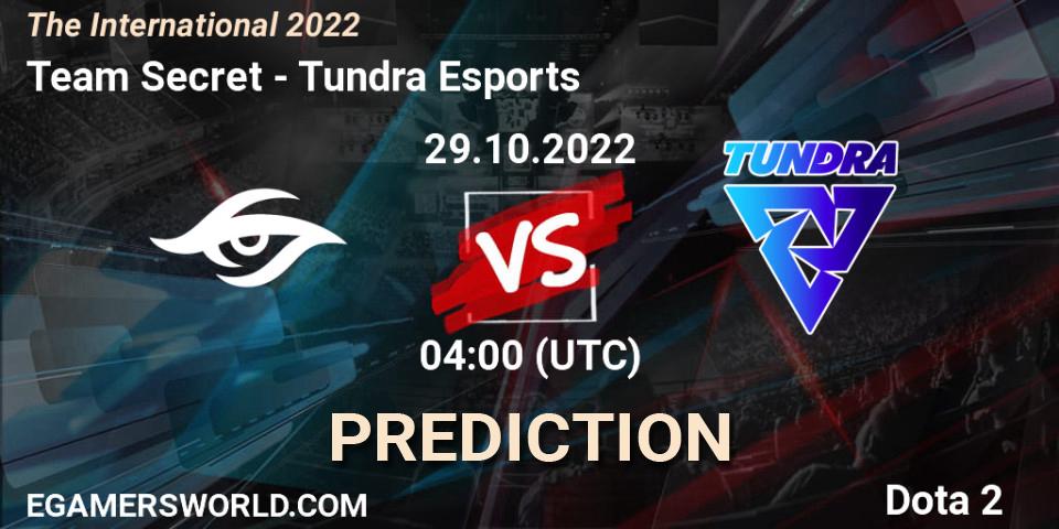 Team Secret contre Tundra Esports : prédiction de match. 29.10.22. Dota 2, The International 2022