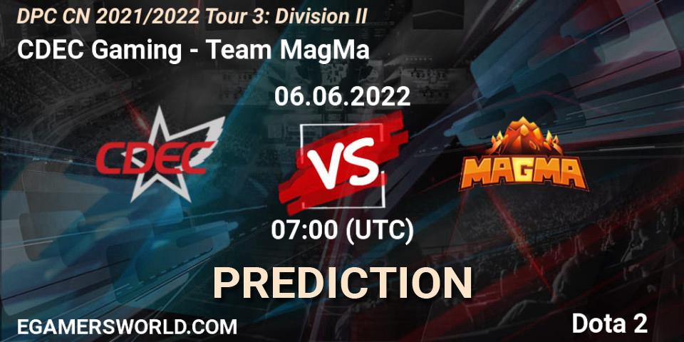 CDEC Gaming contre Team MagMa : prédiction de match. 06.06.22. Dota 2, DPC CN 2021/2022 Tour 3: Division II