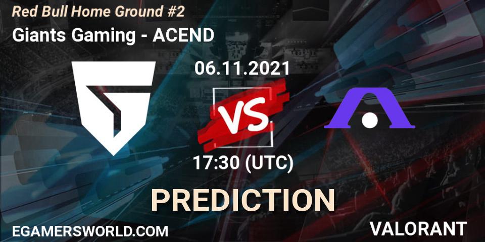 Giants Gaming contre ACEND : prédiction de match. 06.11.21. VALORANT, Red Bull Home Ground #2