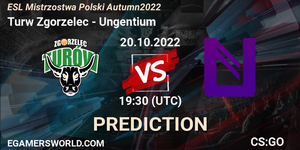 Turów Zgorzelec contre Ungentium : prédiction de match. 20.10.2022 at 19:30. Counter-Strike (CS2), ESL Mistrzostwa Polski Autumn 2022