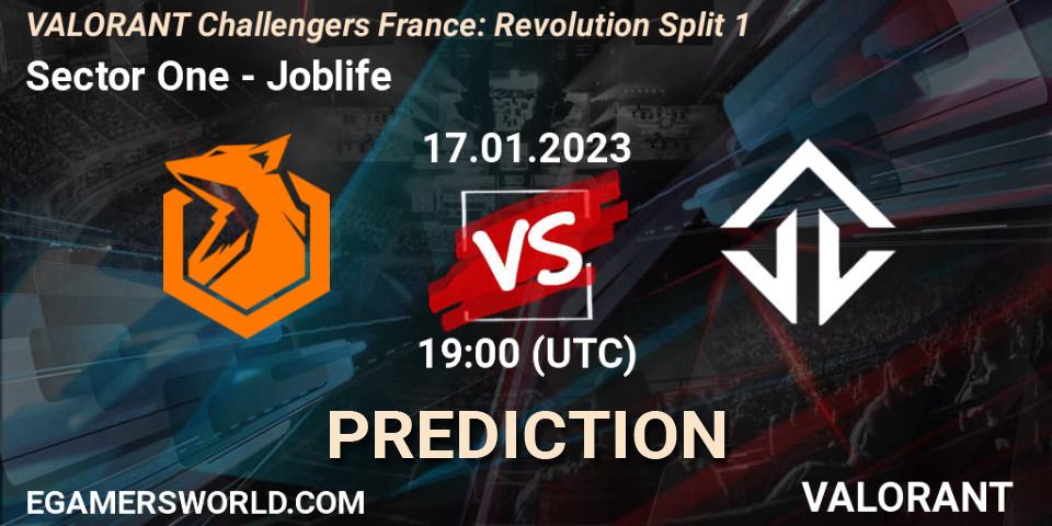 Sector One contre Joblife : prédiction de match. 17.01.2023 at 19:25. VALORANT, VALORANT Challengers 2023 France: Revolution Split 1