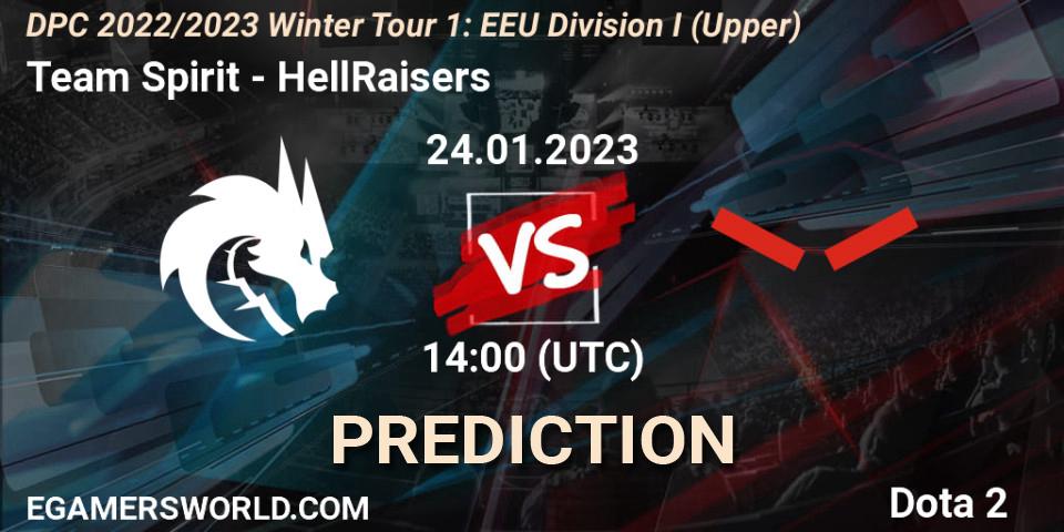 Team Spirit contre HellRaisers : prédiction de match. 24.01.23. Dota 2, DPC 2022/2023 Winter Tour 1: EEU Division I (Upper)