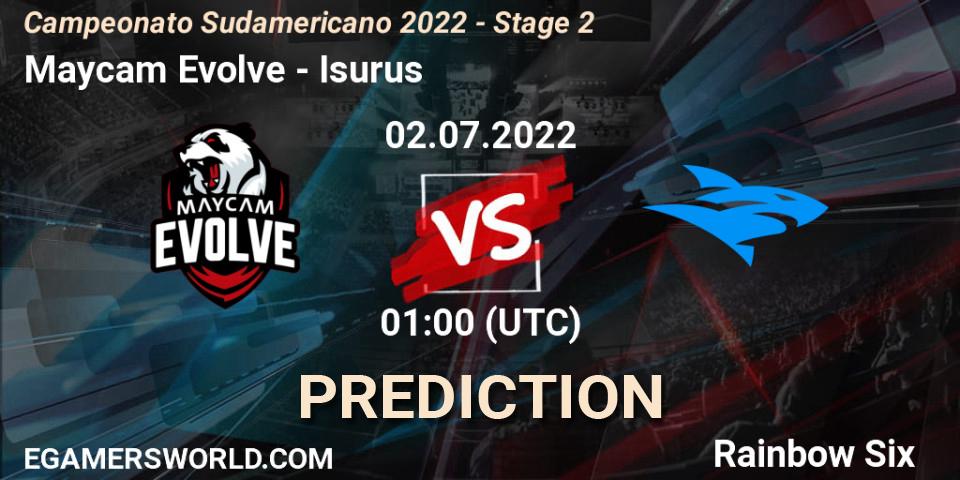 Maycam Evolve contre Isurus : prédiction de match. 02.07.2022 at 01:00. Rainbow Six, Campeonato Sudamericano 2022 - Stage 2