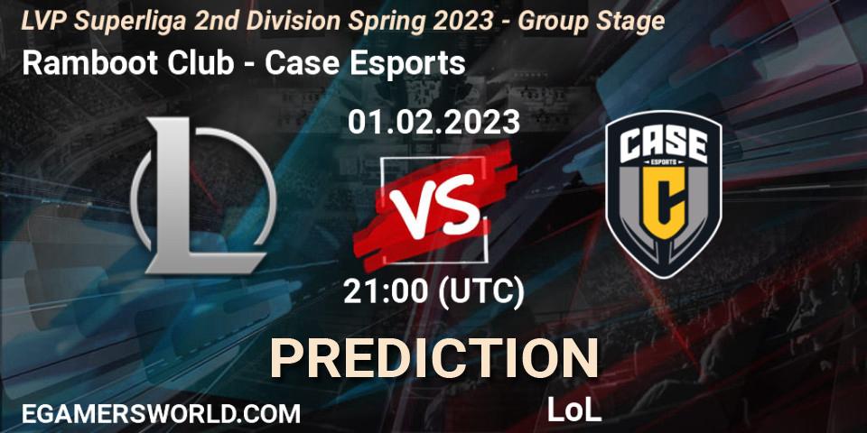 Ramboot Club contre Case Esports : prédiction de match. 01.02.2023 at 21:00. LoL, LVP Superliga 2nd Division Spring 2023 - Group Stage