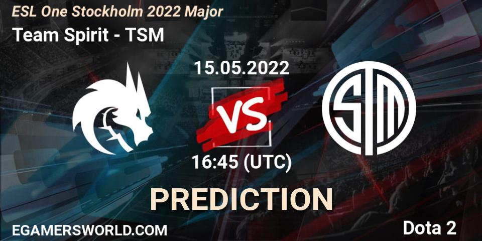 Team Spirit contre TSM : prédiction de match. 15.05.22. Dota 2, ESL One Stockholm 2022 Major