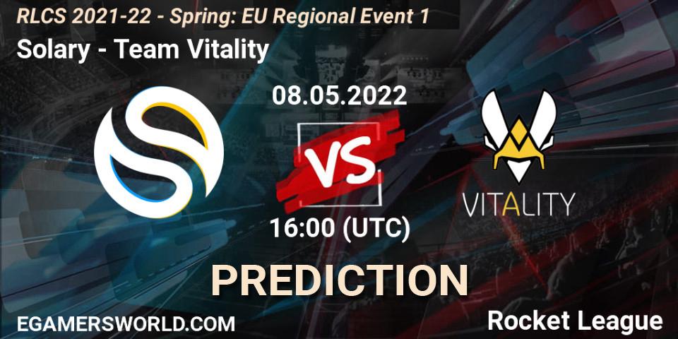 Solary contre Team Vitality : prédiction de match. 08.05.2022 at 16:00. Rocket League, RLCS 2021-22 - Spring: EU Regional Event 1