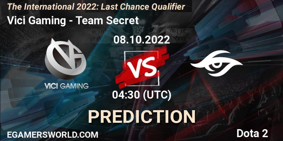 Vici Gaming contre Team Secret : prédiction de match. 08.10.22. Dota 2, The International 2022: Last Chance Qualifier