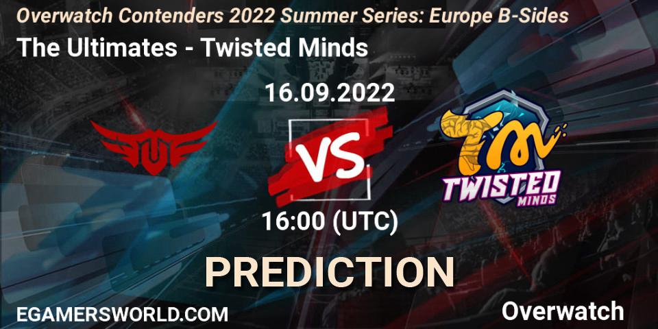 The Ultimates contre Twisted Minds : prédiction de match. 16.09.2022 at 16:00. Overwatch, Overwatch Contenders 2022 Summer Series: Europe B-Sides