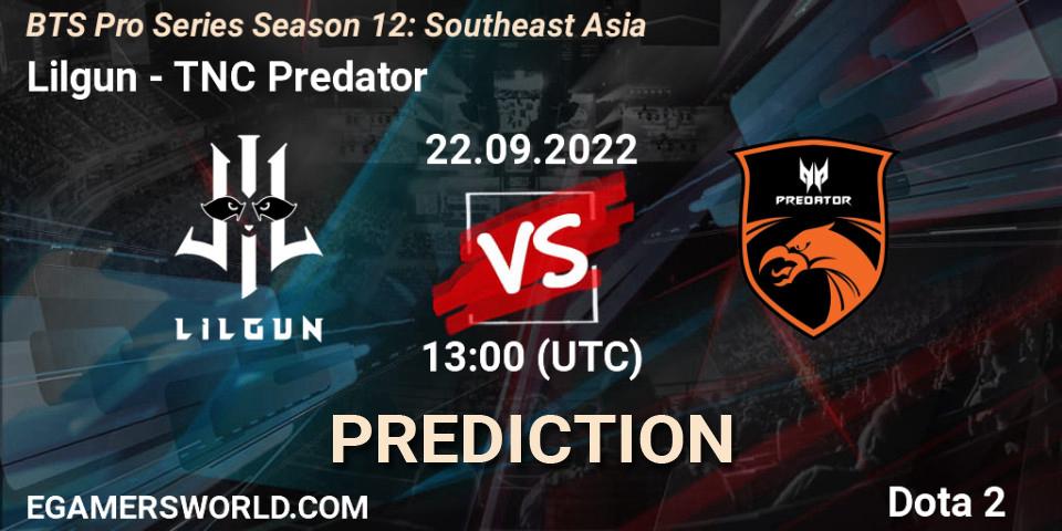 Lilgun contre TNC Predator : prédiction de match. 22.09.22. Dota 2, BTS Pro Series Season 12: Southeast Asia
