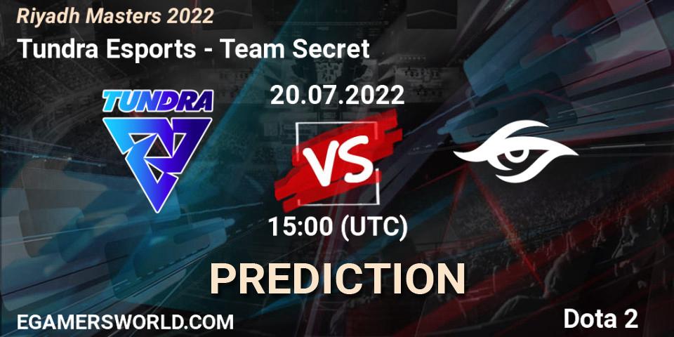 Tundra Esports contre Team Secret : prédiction de match. 20.07.22. Dota 2, Riyadh Masters 2022