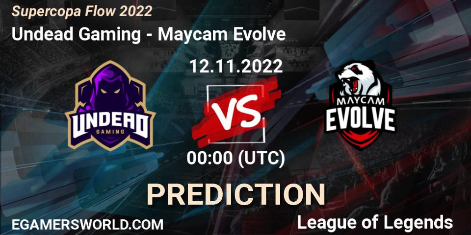Undead Gaming contre Maycam Evolve : prédiction de match. 12.11.2022 at 00:00. LoL, Supercopa Flow 2022