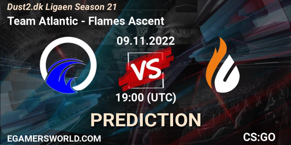 Team Atlantic contre Flames Ascent : prédiction de match. 09.11.2022 at 19:00. Counter-Strike (CS2), Dust2.dk Ligaen Season 21
