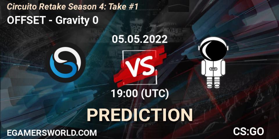 OFFSET contre Gravity 0 : prédiction de match. 05.05.2022 at 19:50. Counter-Strike (CS2), Circuito Retake Season 4: Take #1