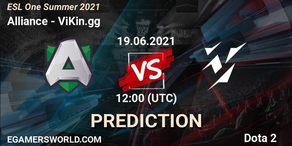 Alliance contre ViKin.gg : prédiction de match. 19.06.21. Dota 2, ESL One Summer 2021