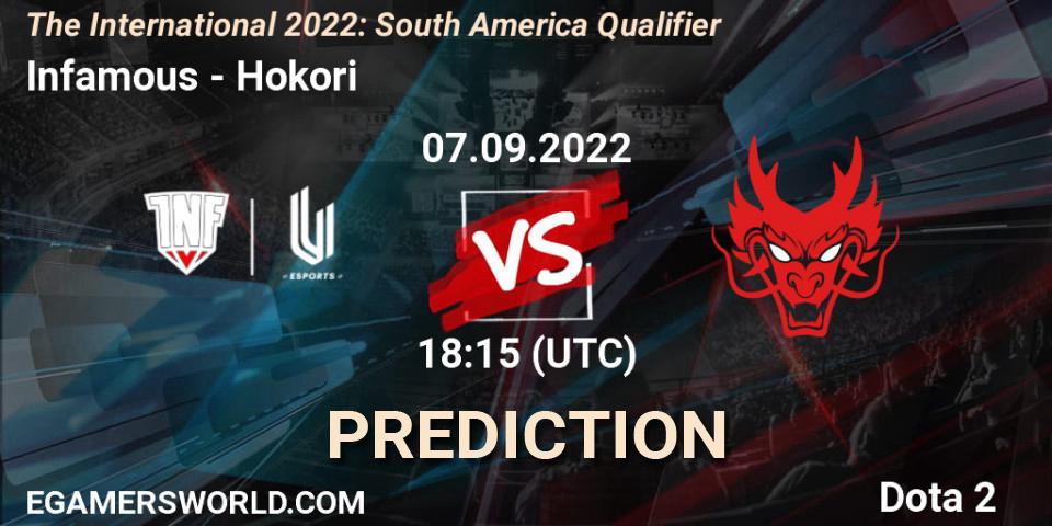 Infamous contre Hokori : prédiction de match. 07.09.22. Dota 2, The International 2022: South America Qualifier