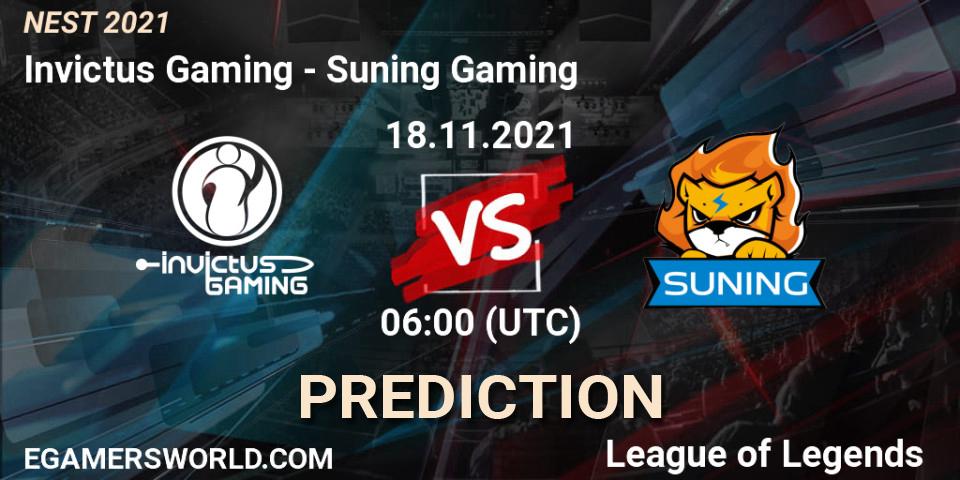 Invictus Gaming contre Suning Gaming : prédiction de match. 18.11.21. LoL, NEST 2021