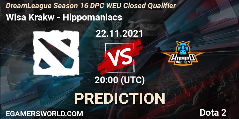 Wisła Kraków contre Hippomaniacs : prédiction de match. 22.11.21. Dota 2, DPC 2022 Season 1: Euro - Closed Qualifier (DreamLeague Season 16)