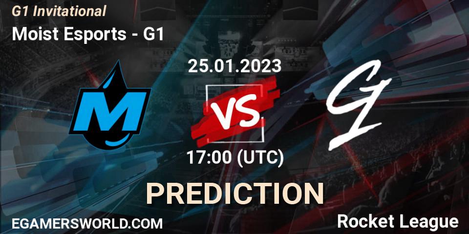Moist Esports contre G1 : prédiction de match. 25.01.2023 at 17:00. Rocket League, G1 Invitational