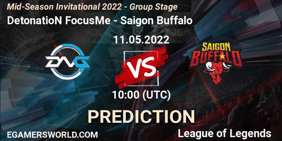 DetonatioN FocusMe contre Saigon Buffalo : prédiction de match. 11.05.2022 at 10:20. LoL, Mid-Season Invitational 2022 - Group Stage