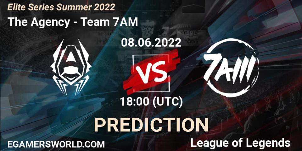 The Agency contre Team 7AM : prédiction de match. 08.06.2022 at 18:00. LoL, Elite Series Summer 2022