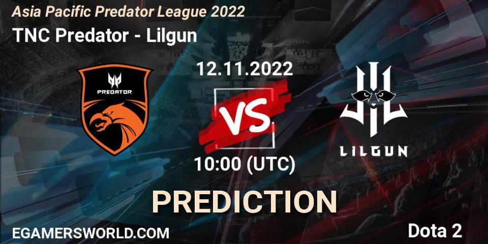 TNC Predator contre Lilgun : prédiction de match. 12.11.22. Dota 2, Asia Pacific Predator League 2022