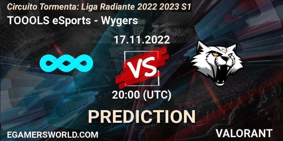 TOOOLS eSports contre Wygers : prédiction de match. 24.11.2022 at 20:00. VALORANT, Circuito Tormenta: Liga Radiante 2022 2023 S1