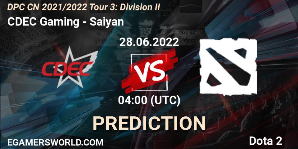 CDEC Gaming contre Saiyan : prédiction de match. 28.06.22. Dota 2, DPC CN 2021/2022 Tour 3: Division II