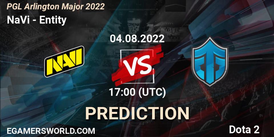NaVi contre Entity : prédiction de match. 04.08.2022 at 17:25. Dota 2, PGL Arlington Major 2022 - Group Stage
