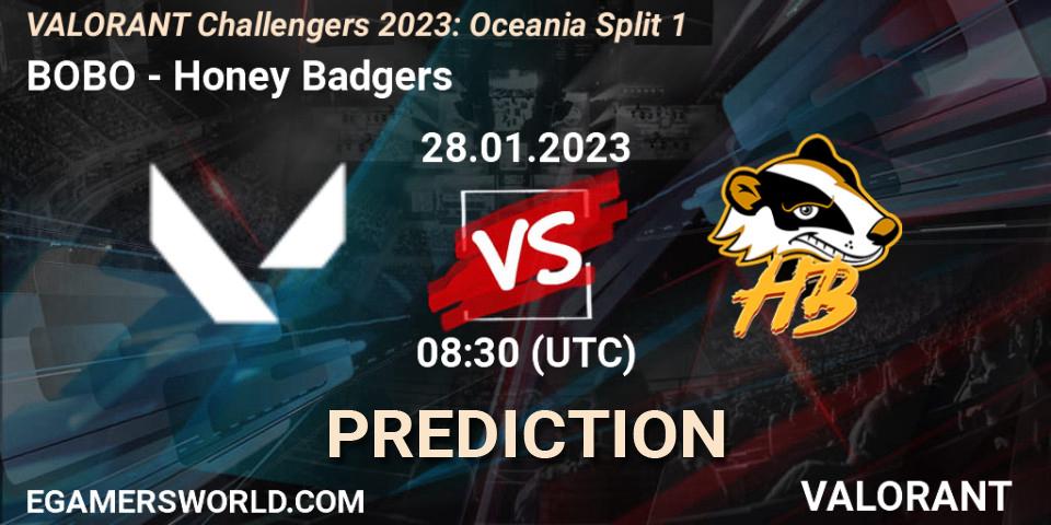 BOBO contre Honey Badgers : prédiction de match. 28.01.23. VALORANT, VALORANT Challengers 2023: Oceania Split 1
