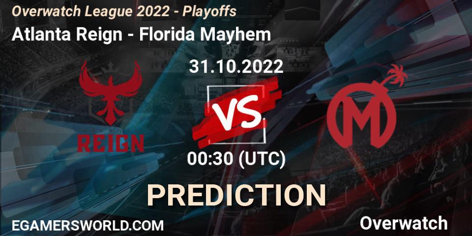 Atlanta Reign contre Florida Mayhem : prédiction de match. 31.10.22. Overwatch, Overwatch League 2022 - Playoffs