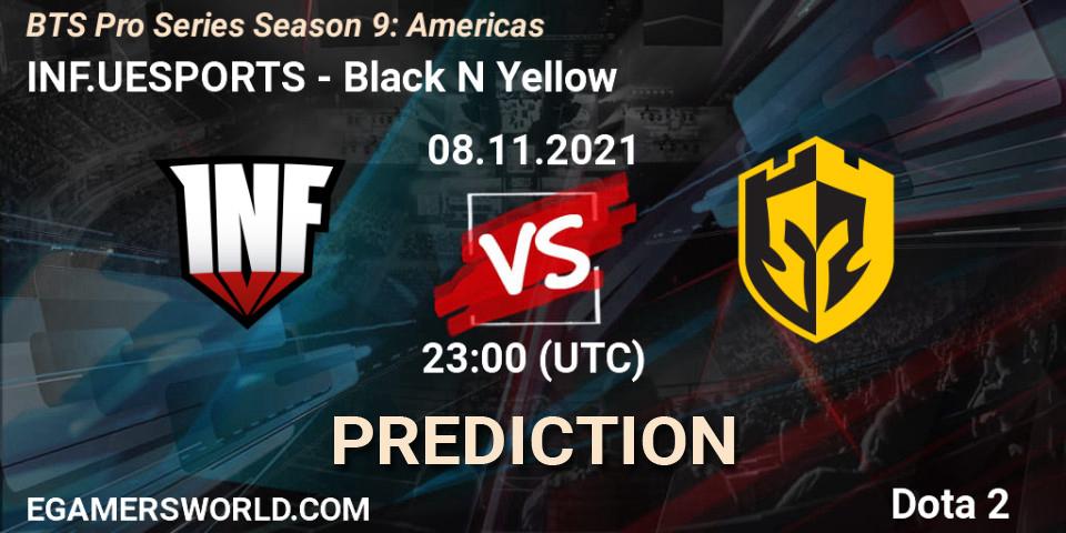 INF.UESPORTS contre Black N Yellow : prédiction de match. 08.11.21. Dota 2, BTS Pro Series Season 9: Americas