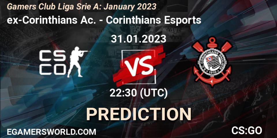 ex-Corinthians Ac. contre Corinthians Esports : prédiction de match. 31.01.23. CS2 (CS:GO), Gamers Club Liga Série A: January 2023