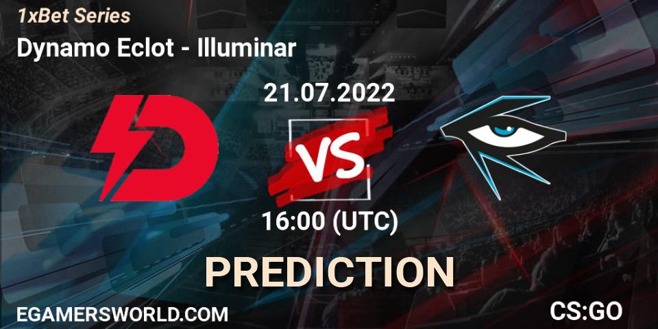 Dynamo Eclot contre Illuminar : prédiction de match. 21.07.2022 at 16:00. Counter-Strike (CS2), 1xBet Series