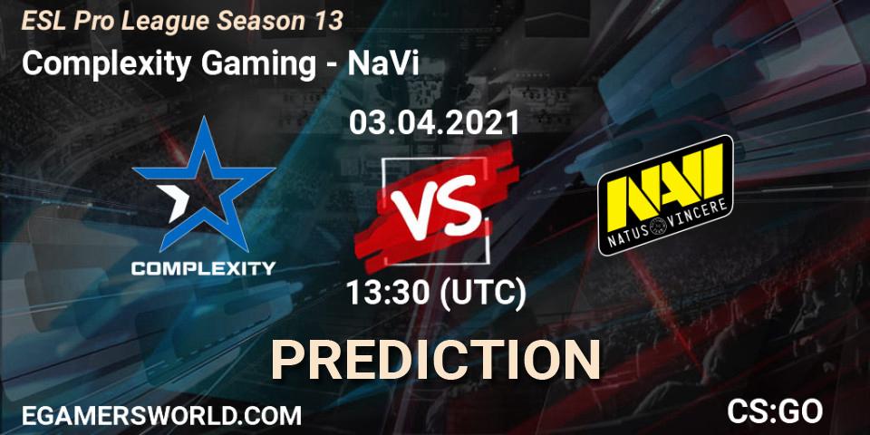 Complexity Gaming contre NaVi : prédiction de match. 03.04.21. CS2 (CS:GO), ESL Pro League Season 13