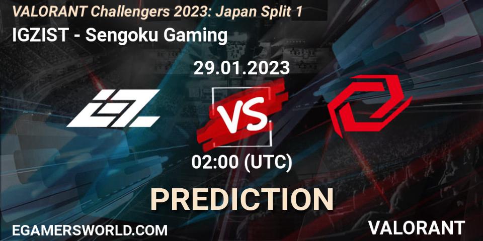 IGZIST contre Sengoku Gaming : prédiction de match. 29.01.23. VALORANT, VALORANT Challengers 2023: Japan Split 1