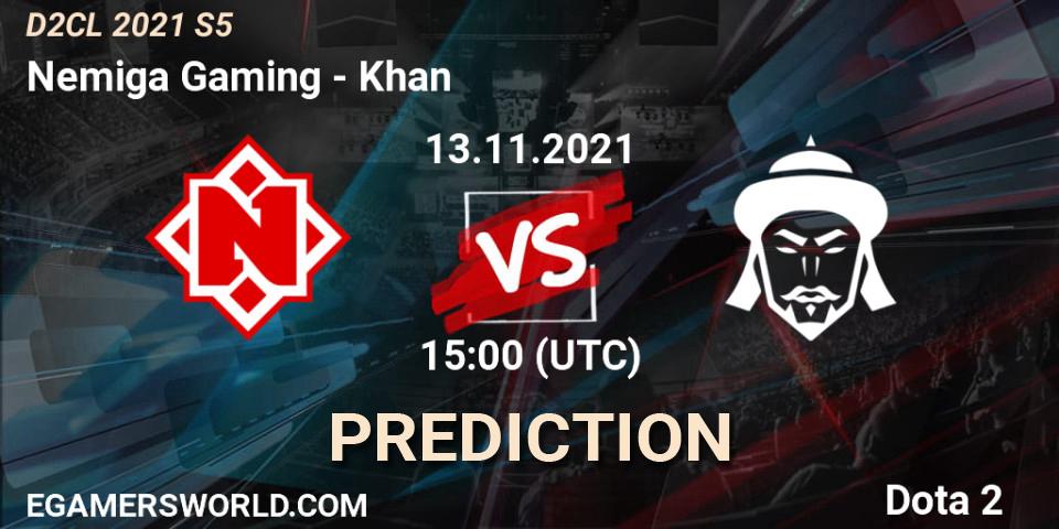 Nemiga Gaming contre Khan : prédiction de match. 13.11.2021 at 15:46. Dota 2, Dota 2 Champions League 2021 Season 5