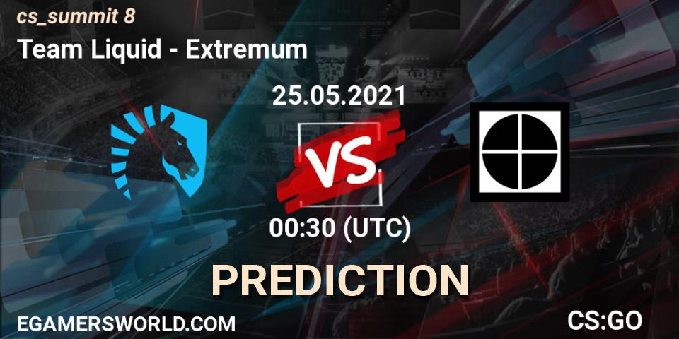 Team Liquid contre Extremum : prédiction de match. 25.05.2021 at 00:30. Counter-Strike (CS2), cs_summit 8