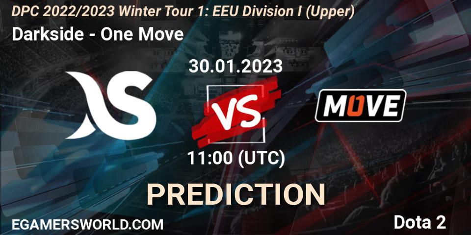 Darkside contre One Move : prédiction de match. 30.01.23. Dota 2, DPC 2022/2023 Winter Tour 1: EEU Division I (Upper)