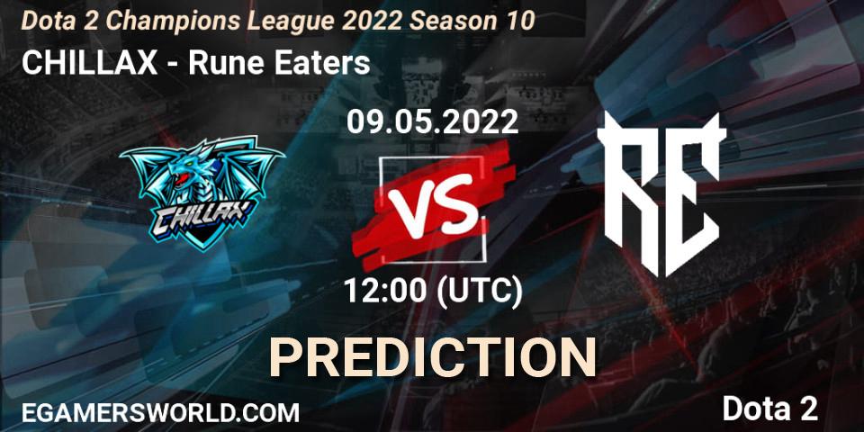 CHILLAX contre Rune Eaters : prédiction de match. 09.05.2022 at 12:01. Dota 2, Dota 2 Champions League 2022 Season 10 