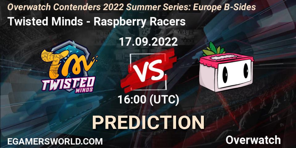 Twisted Minds contre Raspberry Racers : prédiction de match. 17.09.2022 at 16:00. Overwatch, Overwatch Contenders 2022 Summer Series: Europe B-Sides