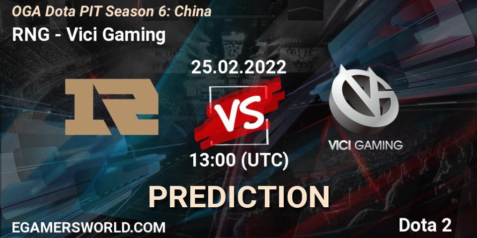 RNG contre Vici Gaming : prédiction de match. 25.02.22. Dota 2, OGA Dota PIT Season 6: China